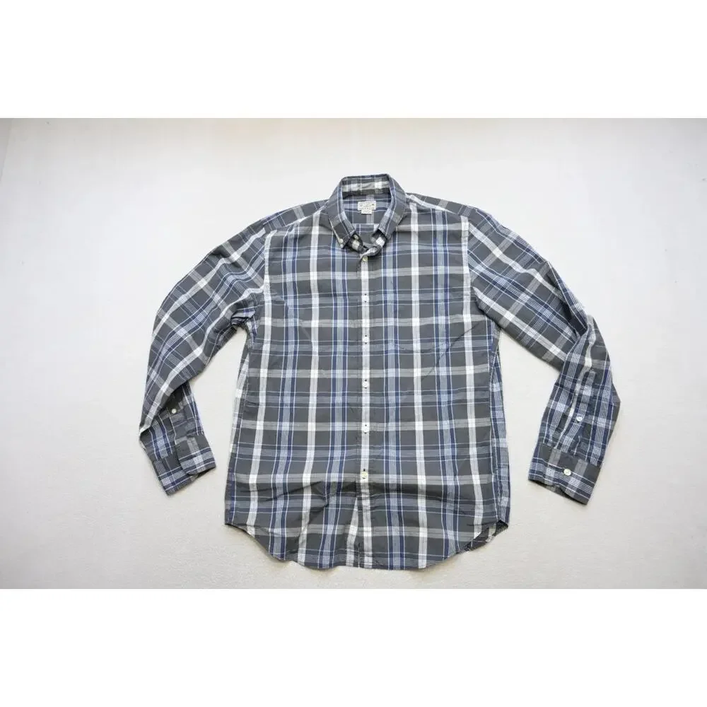 J Crew‎ Dress Shirt Classic Fit Casual Plaid Button Up Long Sleeve Mens Medium